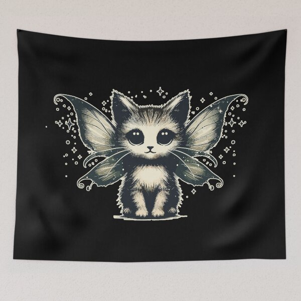Item preview, Retro Vintage Magical Fairy Cat designed and sold by TomFrontierArt.