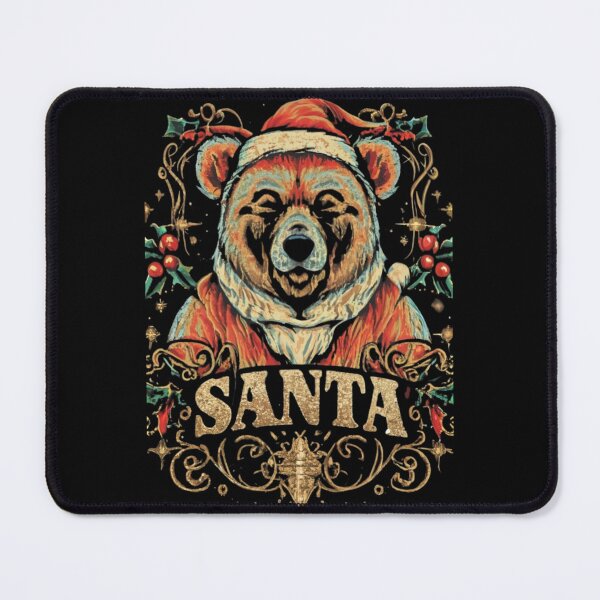 Item preview, A bear dressed as Santa,glitter style sparkle Shine, typography, anime designed and sold by pugshowsfashion.