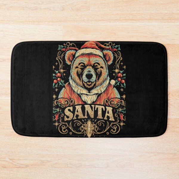 Item preview, A bear dressed as Santa,glitter style sparkle Shine, typography, anime designed and sold by pugshowsfashion.