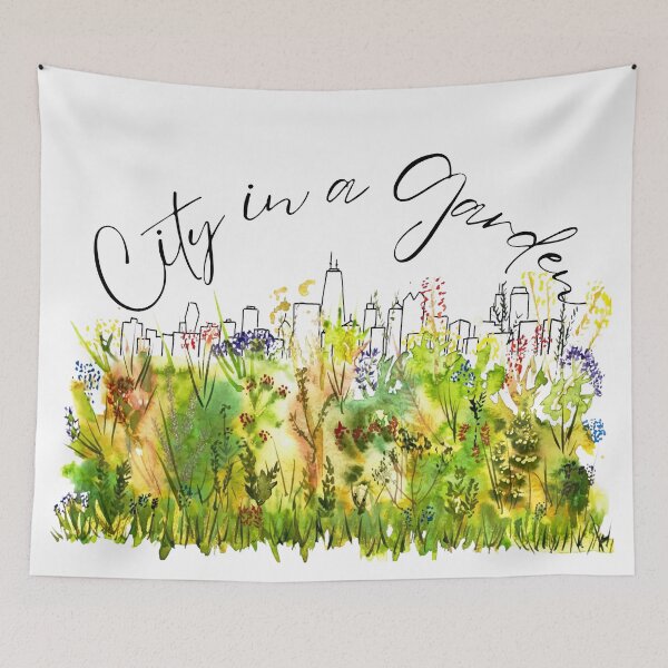 Item preview, City in a Garden Watercolor designed and sold by Color Chicago.