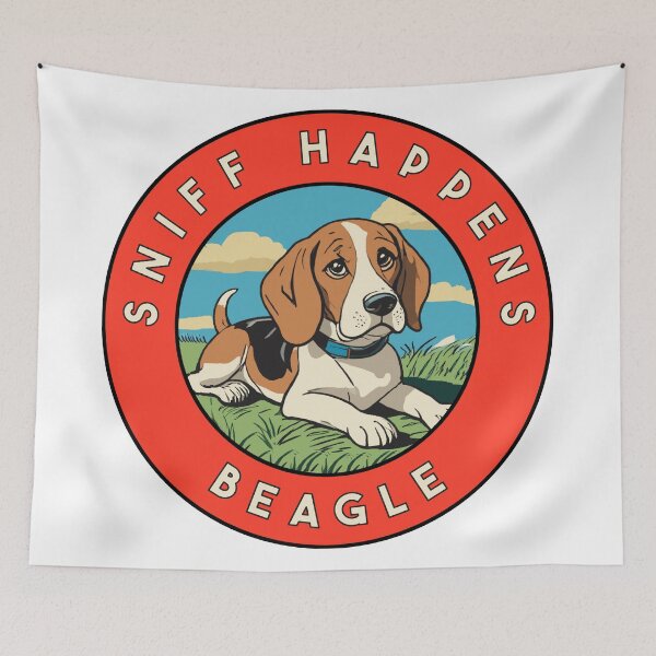 Artikelvorschau, Sniff Happens Beagle-Aufkleber entworfen und verkauft von Decal Mania.