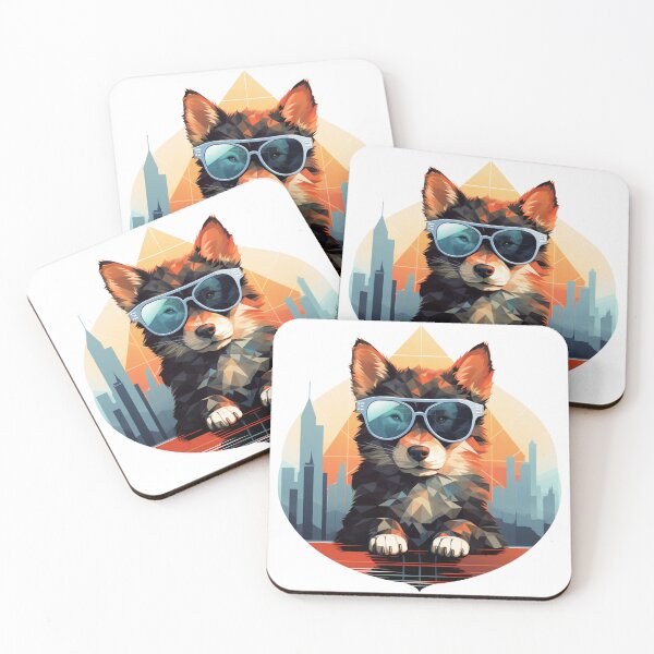 Item preview, smart modern  cool dog with sunglasses  designed and sold by Fernnieskillup.