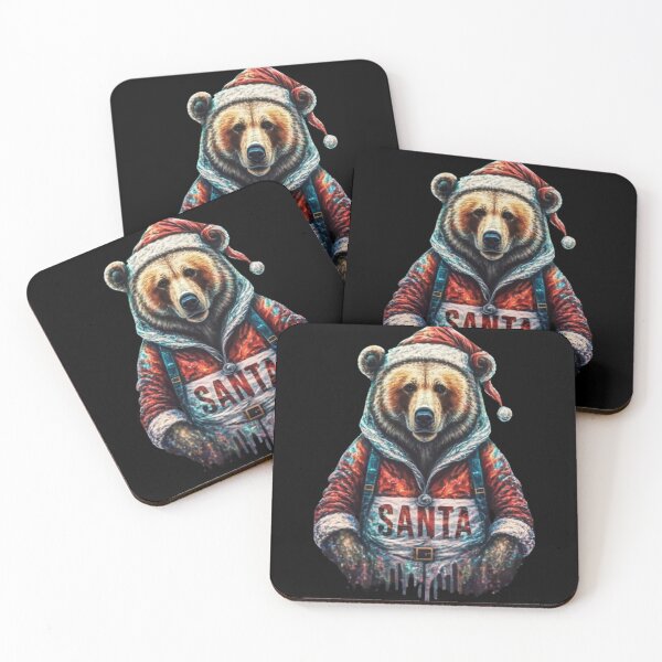 Item preview, A bear dressed as Santa,glitter style sparkle Shine, typography, anime designed and sold by pugshowsfashion.