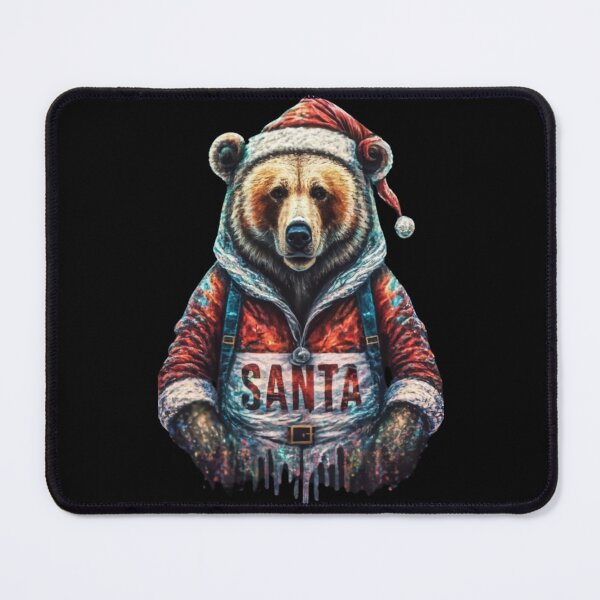 Item preview, A bear dressed as Santa,glitter style sparkle Shine, typography, anime designed and sold by pugshowsfashion.