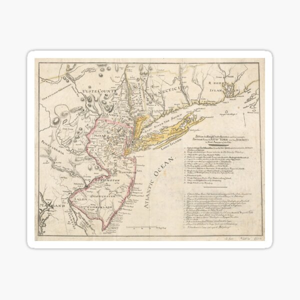 Item preview, Vintage Map of New Jersey (1780) designed and sold by BravuraMedia.