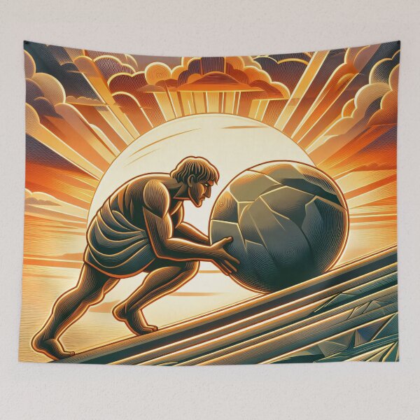 Item preview, Sisyphus - The Eternal Struggle designed and sold by ClassicRetroism.