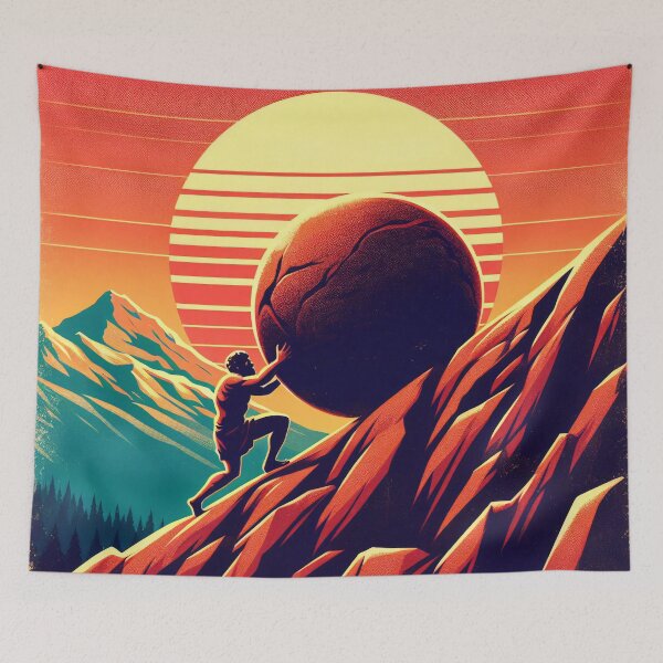 Item preview, Sisyphus - The Eternal Struggle designed and sold by ClassicRetroism.