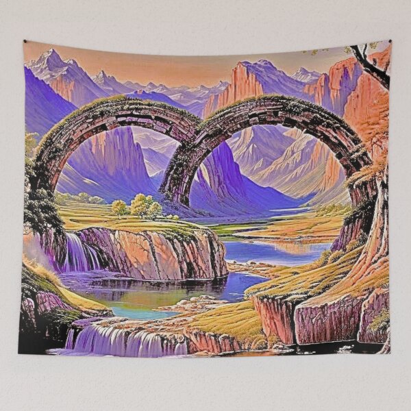 Item preview, Colorful Beach Mountain Landscape designed and sold by SoulArtSara.