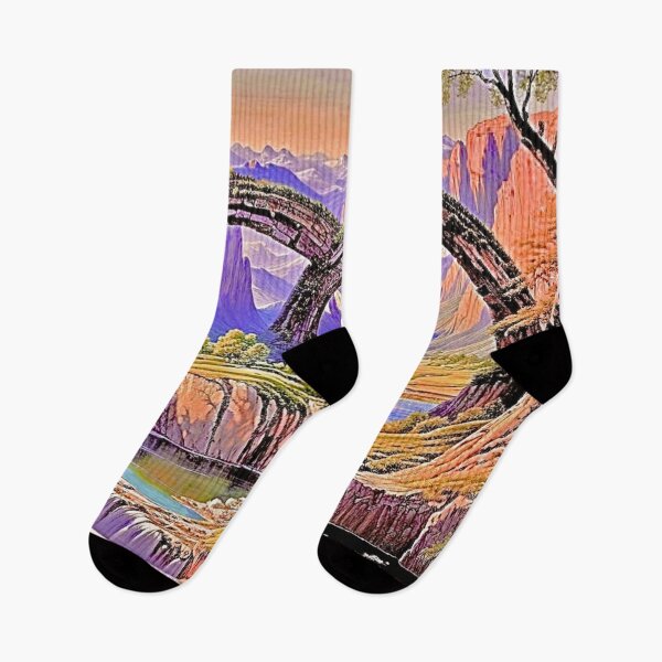 Item preview, Colorful Beach Mountain Landscape designed and sold by SoulArtSara.