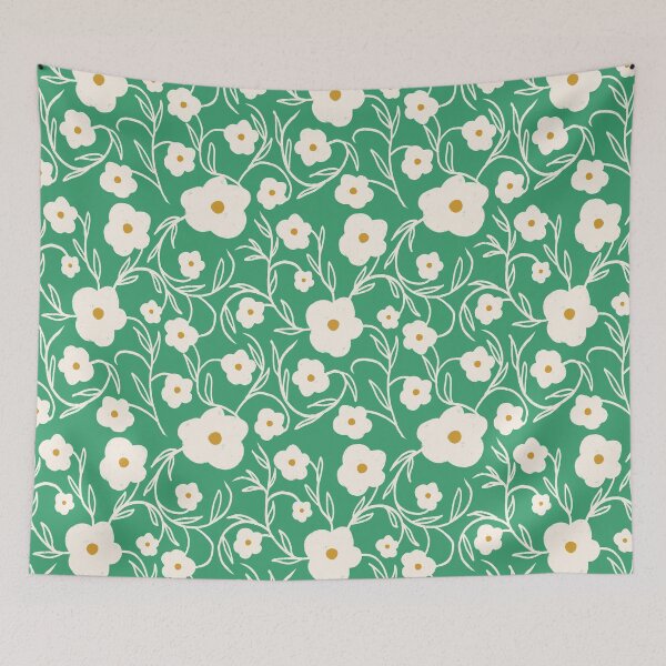 Item preview, Floriography Modern Floral Daisy Green designed and sold by susycosta.