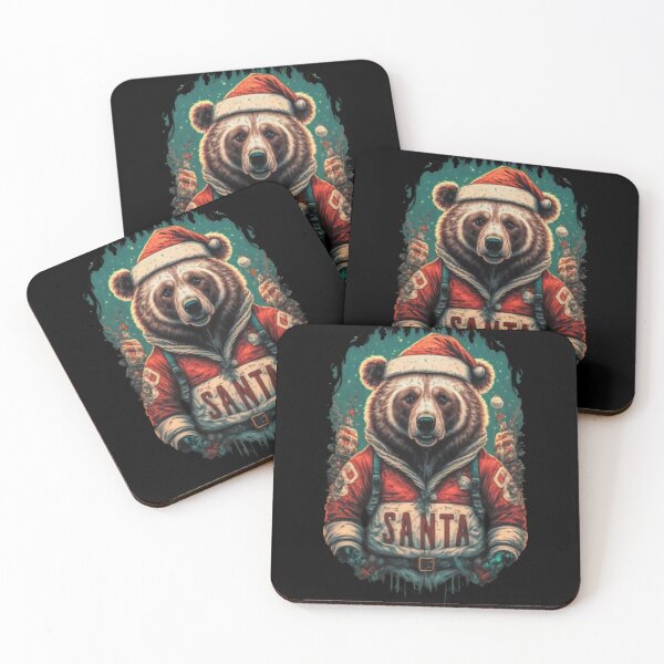 Item preview, A bear dressed as Santa,glitter style sparkle Shine, typography, anime designed and sold by pugshowsfashion.