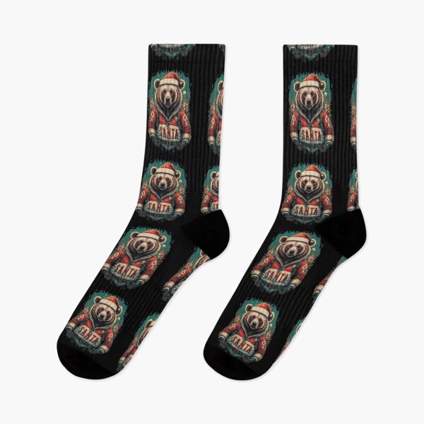 Item preview, A bear dressed as Santa,glitter style sparkle Shine, typography, anime designed and sold by pugshowsfashion.