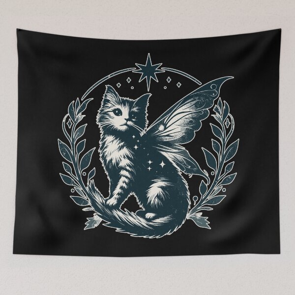 Item preview, Retro Vintage Magical Fairy Cat designed and sold by TomFrontierArt.