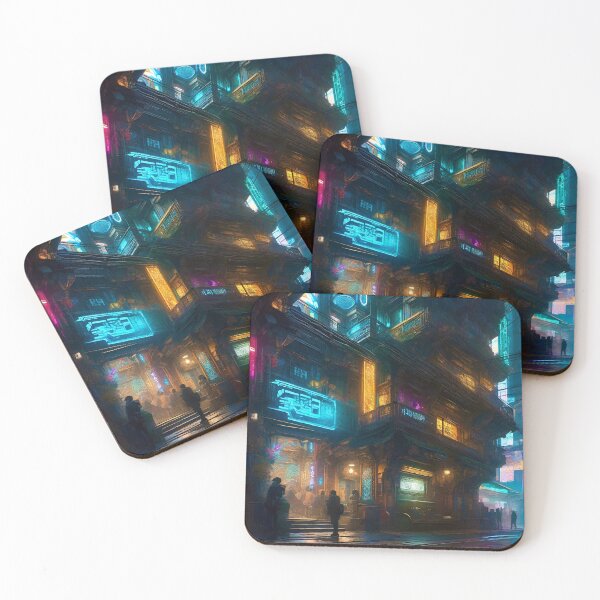 Item preview, Cyber City Night Scene 2 - Sci Fi art designed and sold by Delerat7.