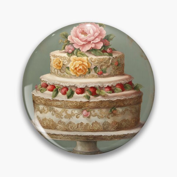 Item preview, Antique Cake with Flowers and Fruit  designed and sold by klmcmo70.