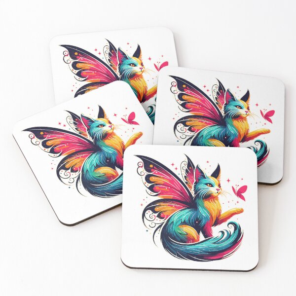 Item preview, Magical Colorful Fairy Cat With Butterfly designed and sold by TomFrontierArt.