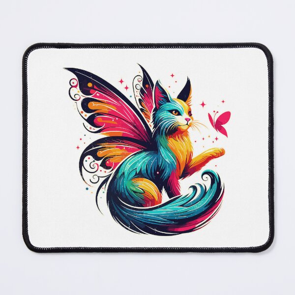 Item preview, Magical Colorful Fairy Cat With Butterfly designed and sold by TomFrontierArt.
