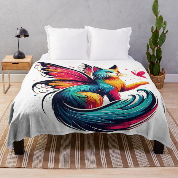 Item preview, Magical Colorful Fairy Cat With Butterfly designed and sold by TomFrontierArt.