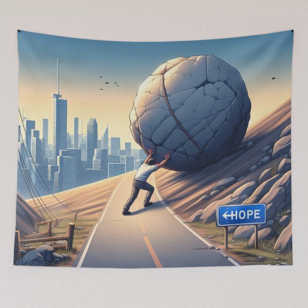 Item preview, Sisyphus - The Eternal Struggle designed and sold by ClassicRetroism.