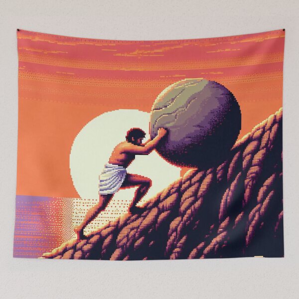 Item preview, Sisyphus - The Eternal Struggle designed and sold by ClassicRetroism.