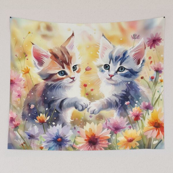 Item preview, Kittens in the Summer Flower Garden designed and sold by Simplybe1.