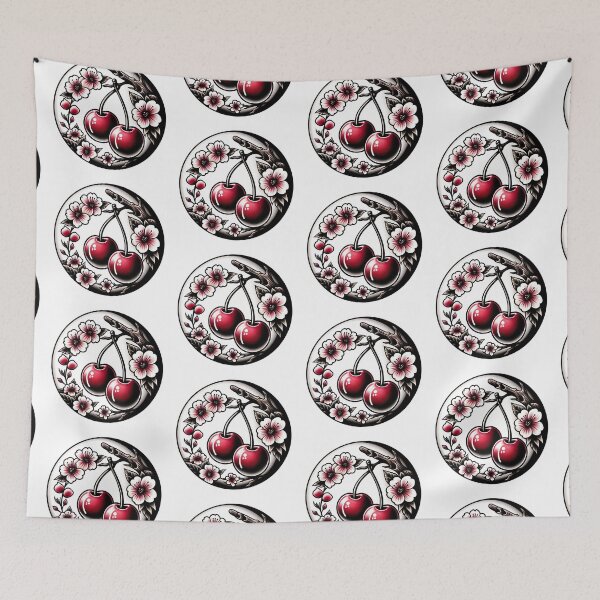 Item preview, Cherries & Blossoms  designed and sold by fairycoffins.