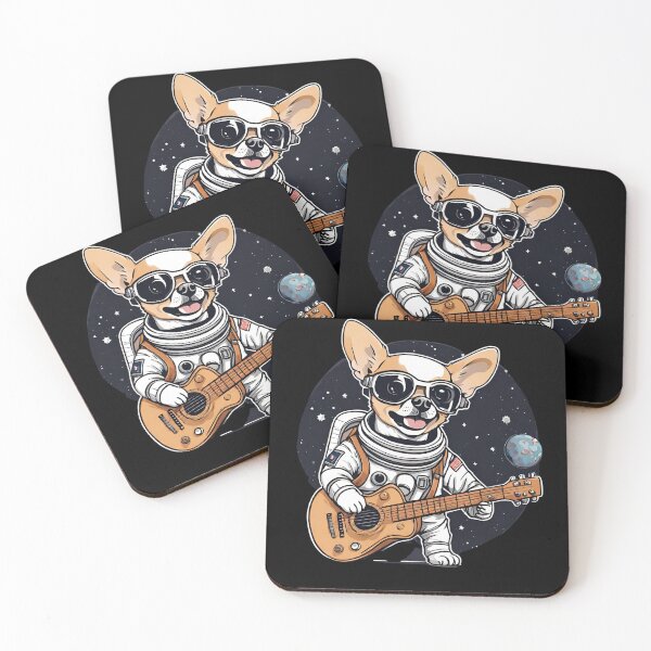 Item preview, GUITARIST ASTRONAUT CHIHUAHUA 2 – adorable chihuahua puppy – chihuahua puppy astronaut - chihuahua cosmonaut puppy designed and sold by Musicians-world.