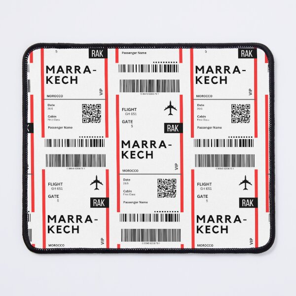 Item preview, Marrakech, Morocco Airplane Boarding Pass designed and sold by RoamInk.