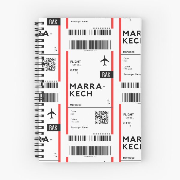 Item preview, Marrakech, Morocco Airplane Boarding Pass designed and sold by RoamInk.