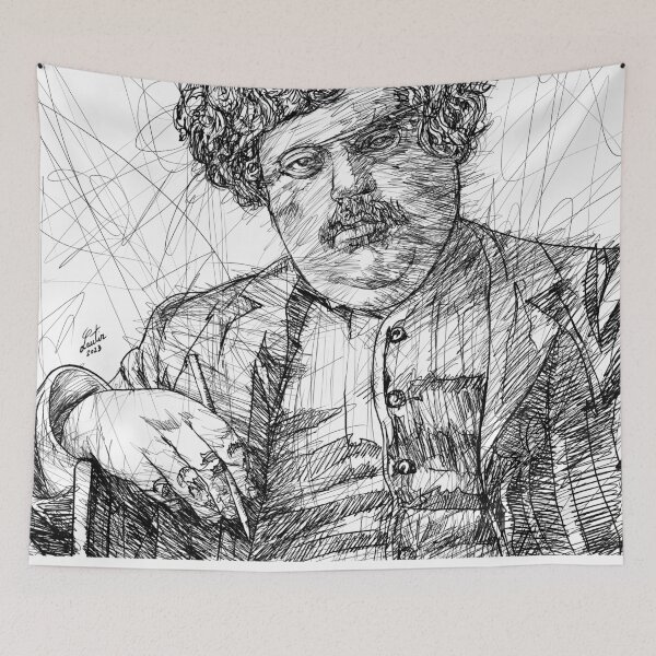 Item preview, G. K. CHESTERTON ink portrait .2 designed and sold by lautir.