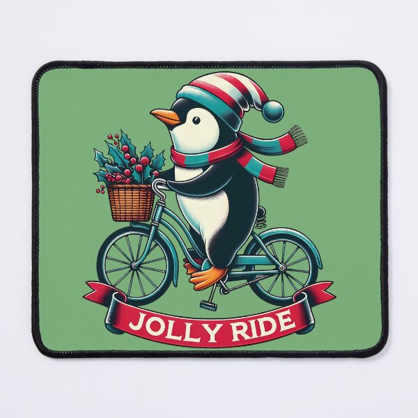 Item preview, Jolly Ride - Cute penguin on a bicycle designed and sold by PrintSoulDesign.