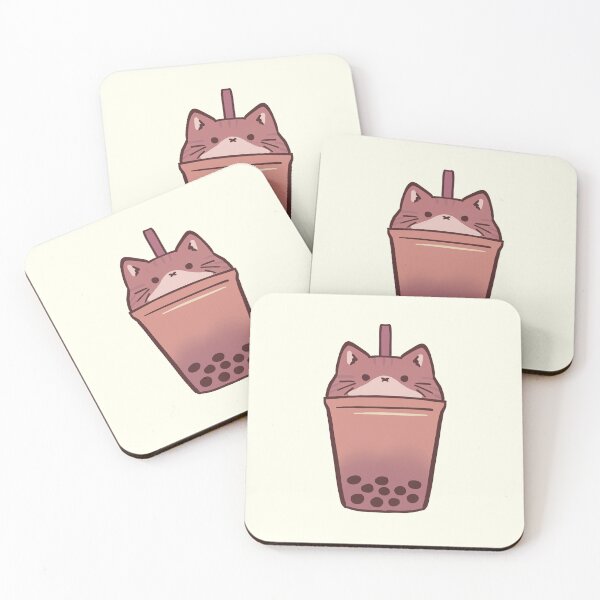 Item preview, boba cat illustration  designed and sold by Mayarart.