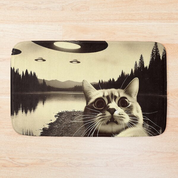 Item preview, Cat selfie with UFO designed and sold by TomFrontierArt.