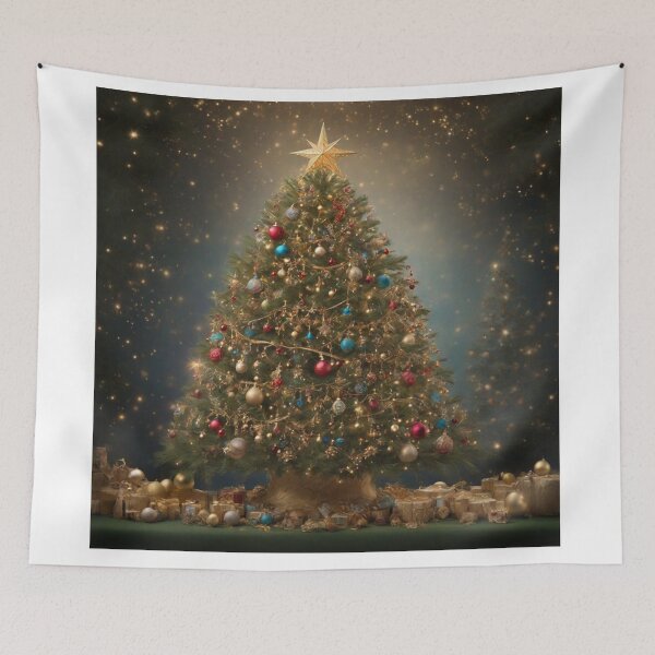 Item preview, Golden Starlight: A Meticulously Decorated Christmas Tree Showcase designed and sold by RedArtG09.