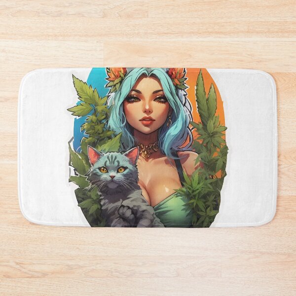 Item preview, Cat Ear Girl Beautiful Cat woman holding a grey kitty cat designed and sold by wojysmokes.