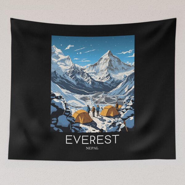 Item preview, A Pop Art Travel Print of Mount Everest - Nepal designed and sold by StudioRedKoala.
