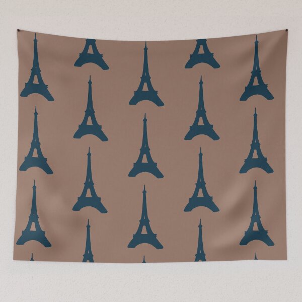 Item preview, Architectural Landmarks No. 61:  Eiffel Tower Silhouette. Blue and Brown. Abstract Artwork By Carraann designed and sold by CARRAANN.