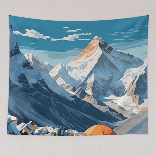 Item preview, A Pop Art Travel Print of Mount Everest - Nepal designed and sold by StudioRedKoala.