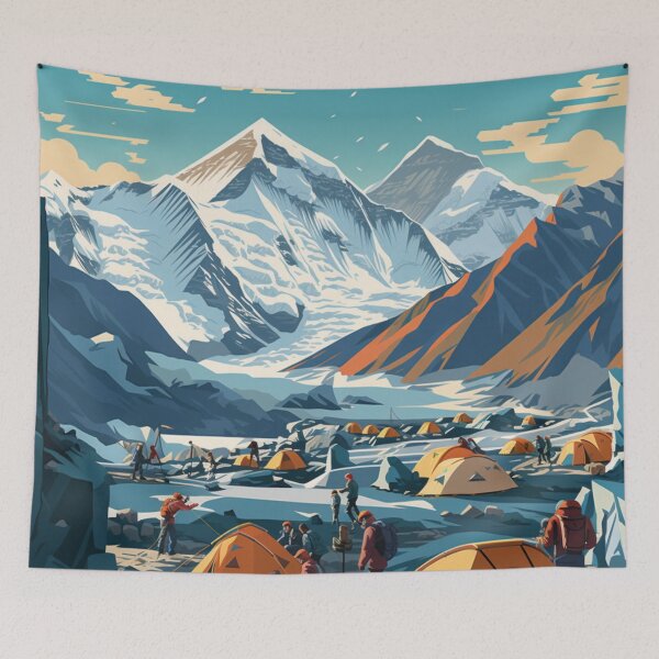 Item preview, A Pop Art Travel Print of Mount Everest Base Camp - Nepal designed and sold by StudioRedKoala.