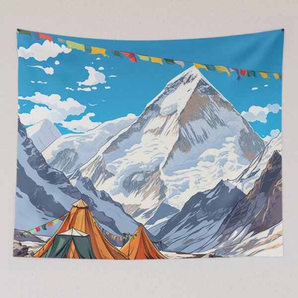 Item preview, A Pop Art Travel Print of Mount Everest - Nepal designed and sold by StudioRedKoala.