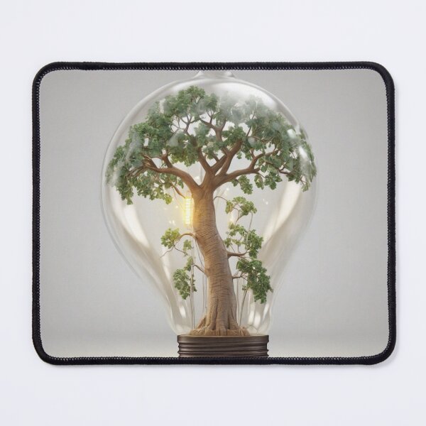 Item preview, Luminous Baobab: Hyper-Realistic 3D Render Inside a Glowing Bulb Light Logo designed and sold by RedArtG09.