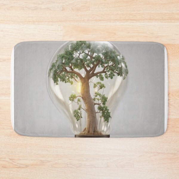 Item preview, Luminous Baobab: Hyper-Realistic 3D Render Inside a Glowing Bulb Light Logo designed and sold by RedArtG09.