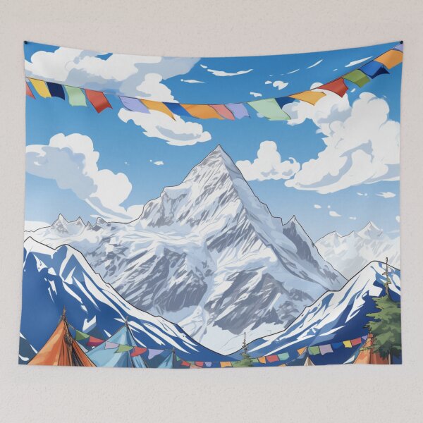 Item preview, A Pop Art Travel Print of Mount Everest Base Camp - Nepal designed and sold by StudioRedKoala.