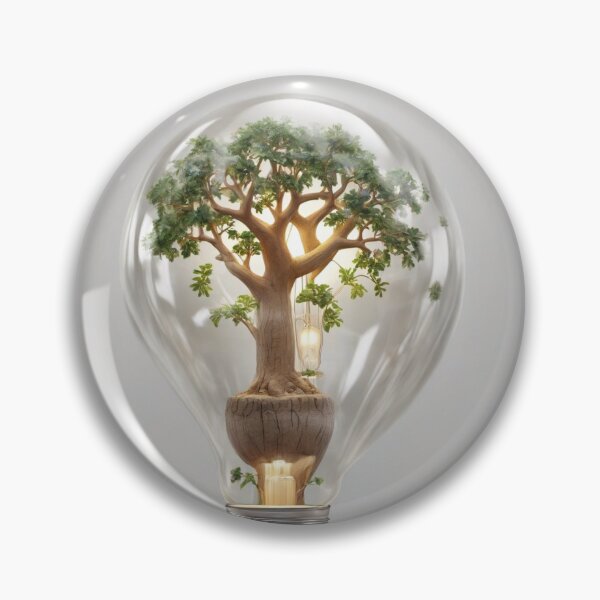 Item preview, Illuminated Oasis: Creative Vector Logo Featuring a Baobab Tree in a Hyper-Realistic Bulb Light Setting designed and sold by RedArtG09.