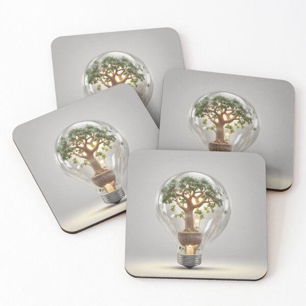 Item preview, Illuminated Oasis: Creative Vector Logo Featuring a Baobab Tree in a Hyper-Realistic Bulb Light Setting designed and sold by RedArtG09.