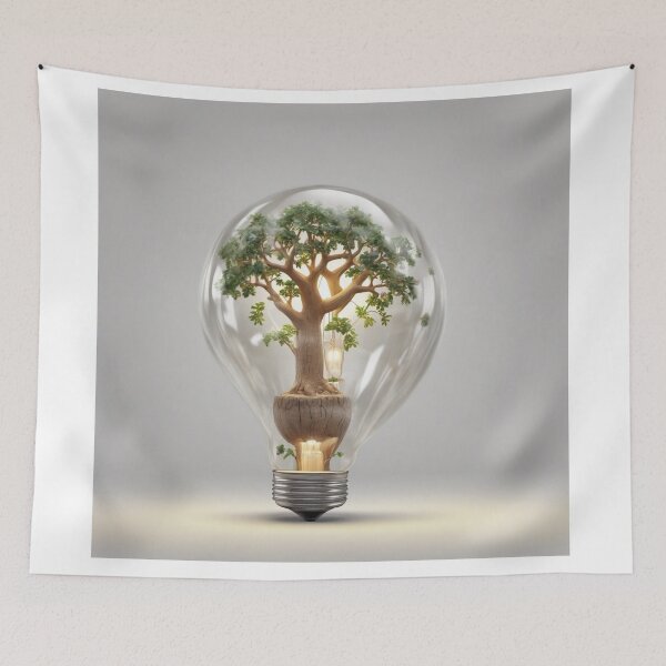 Item preview, Illuminated Oasis: Creative Vector Logo Featuring a Baobab Tree in a Hyper-Realistic Bulb Light Setting designed and sold by RedArtG09.