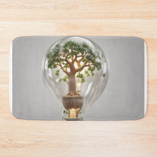 Item preview, Illuminated Oasis: Creative Vector Logo Featuring a Baobab Tree in a Hyper-Realistic Bulb Light Setting designed and sold by RedArtG09.