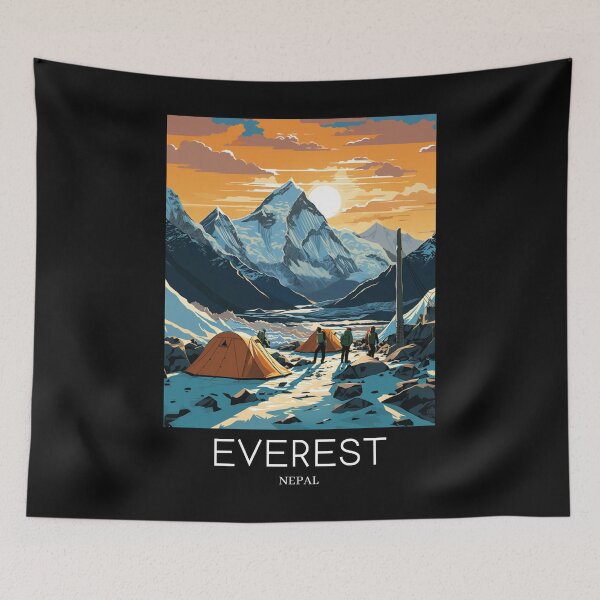 Item preview, A Pop Art Travel Print of Mount Everest - Nepal designed and sold by StudioRedKoala.