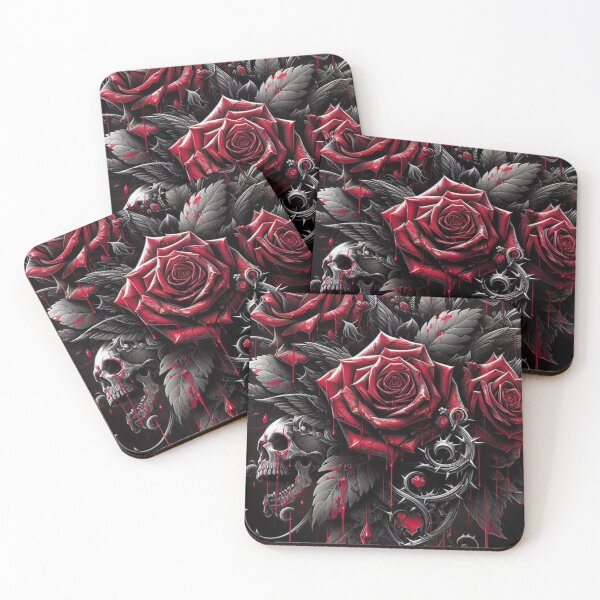 Item preview, Roses with Thorns and Skulls designed and sold by RockPalette.