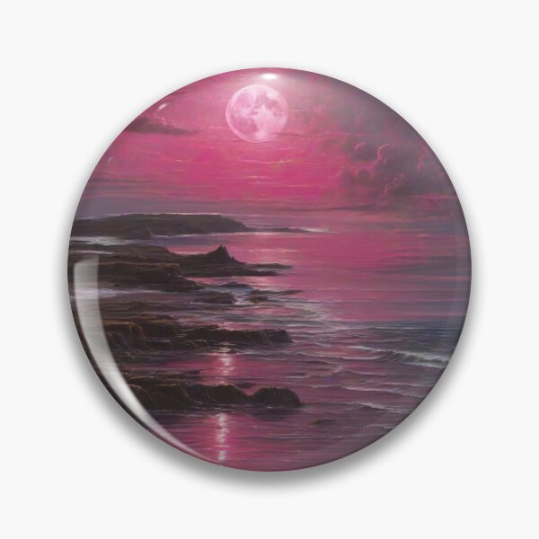 Item preview, Mystical Magenta Moon: A Reflective Dance on the Ocean Waves designed and sold by RedArtG09.